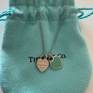 Tiffany & Co. Blue Enamel Mini Hearts Necklace